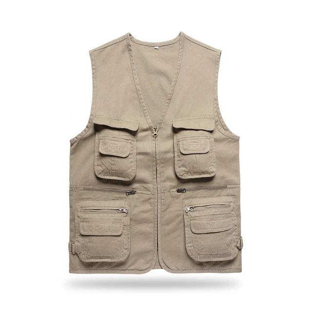 Men Solid Hiking Vests Outdoor Tactical Vest Breathable Hiking Camping