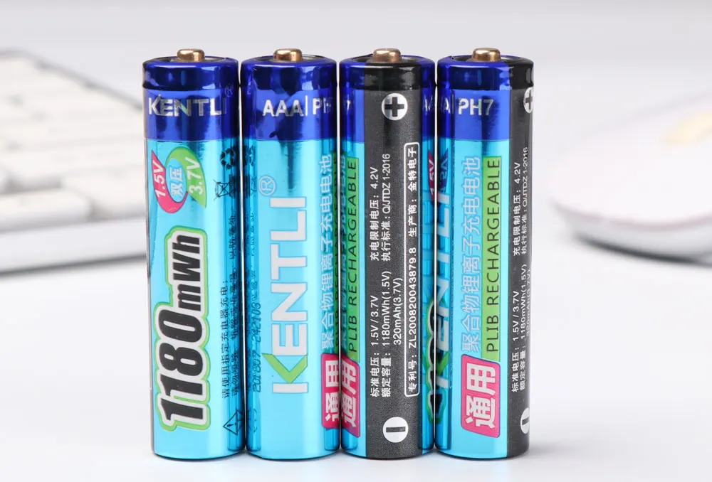8 pces kentli 1.5v 1180mwh aaa polímero