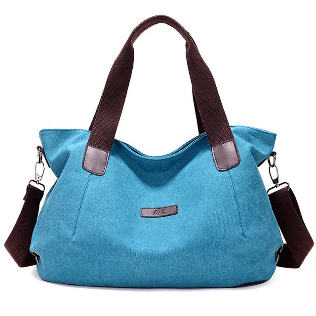 Холщовые сумки для женщин, Большая вместительная Повседневная Сумка-тоут, дамская сумка для покупок, сумка через плечо, сумки через плечо для женщин, Bolsa Feminina - Цвет: blue