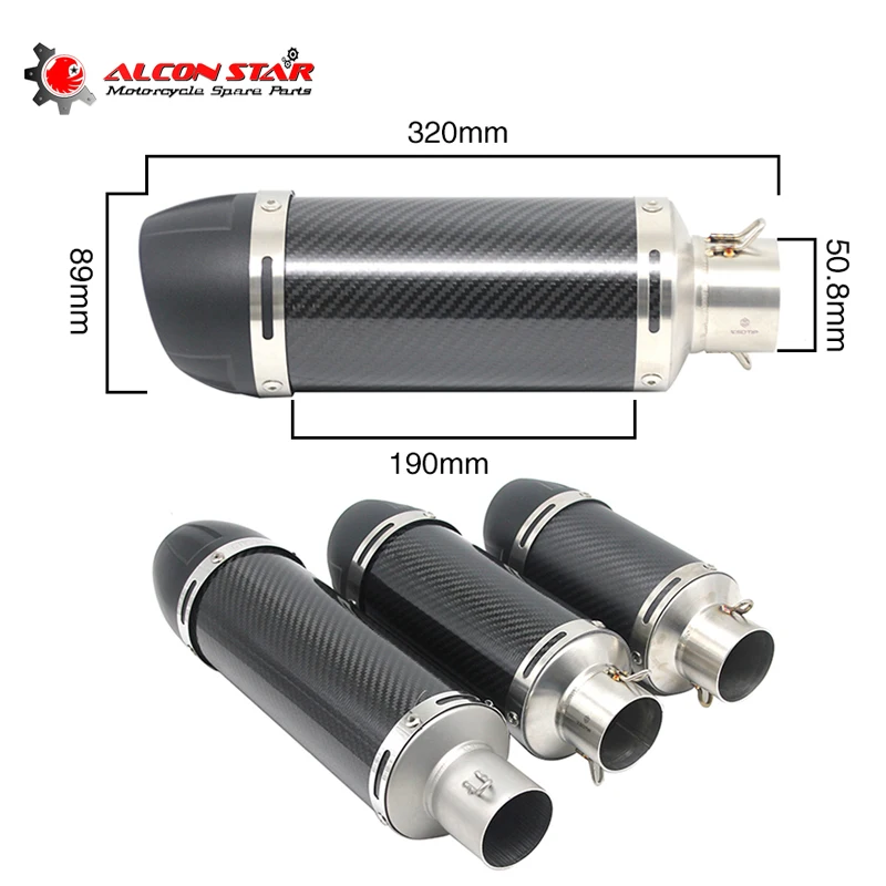 Alconstar 38 51 мм Глушитель для мотоцикла из углеродного волокна Leovince глушитель