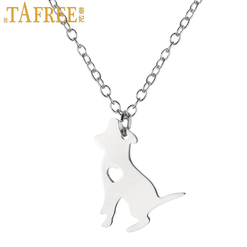 

TAFREE cute women kids jewelry Beagle choker necklace stainless steel pendant little podengo portugueso pequeno medio dog gifts