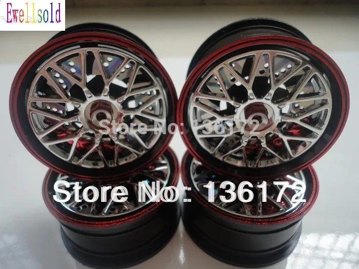 

Ewellsold 1/10 RC car accessories rc car parts Rims/wheels hub red for 1:10 RC racing car 4pcs/set