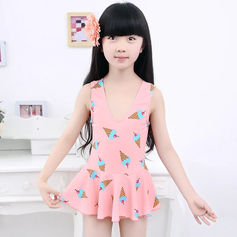2019 Lovely Toddler Girls Swim Wear Ice Cream Children Swimwear Girls