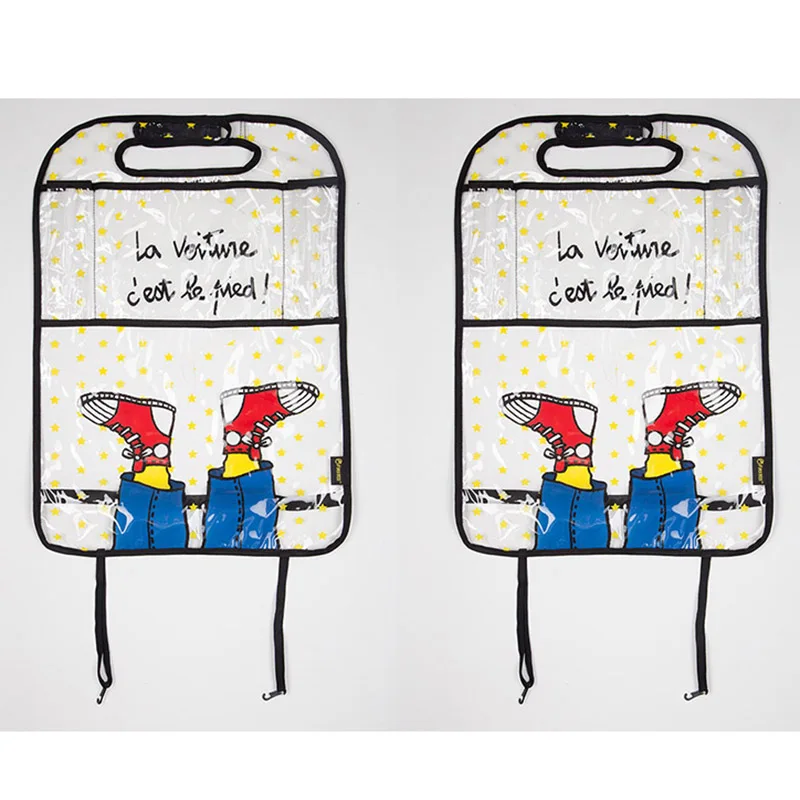 Catoon Shoes Styling Car Back Seat Protector Environmental Kicking Mat Seat Covers Storage Bag Organizer For Ipad 4 Air Pro Mini