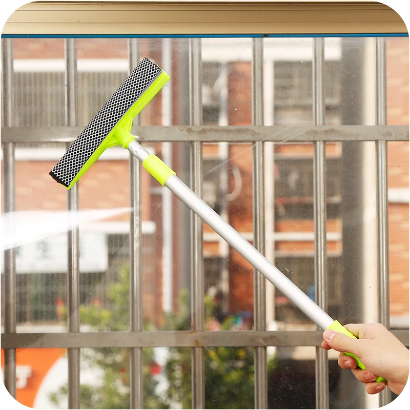 

1pc Retractable Handle Glass Cleaner Detachable Two-sided Glass Scratch Window Tool Bathroom Tile Cleaning Brush Dusty Brush