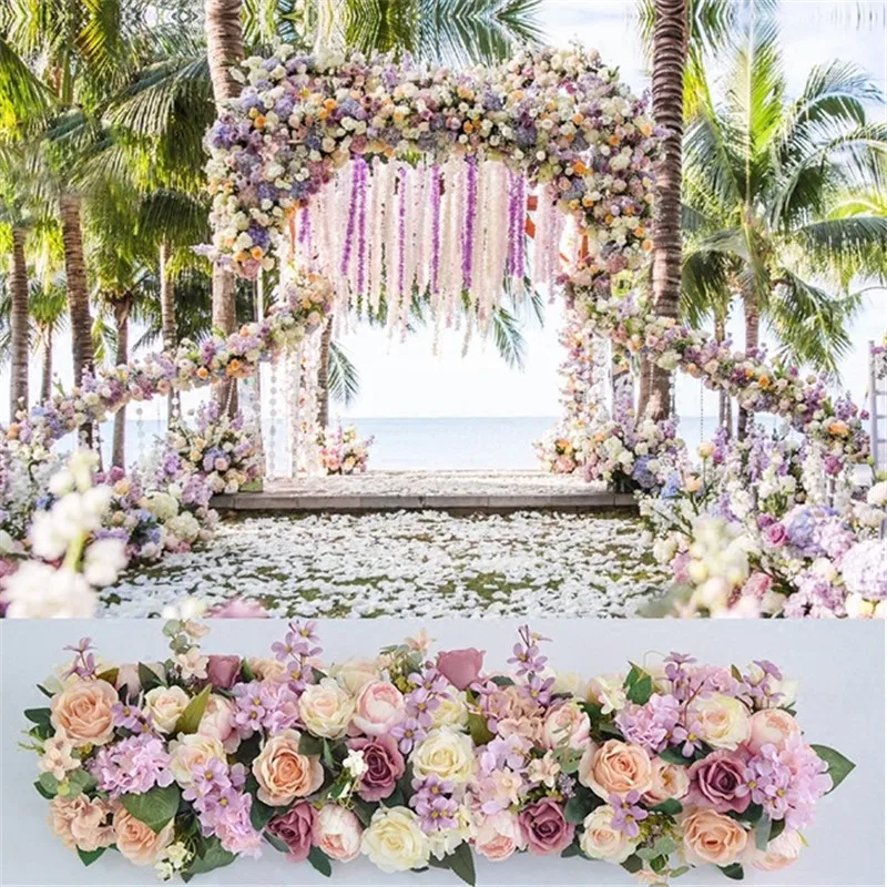 

Flone Artificial Silk Rose Peony Flowers Row 100cm Wedding DIY Home Hotel House Flower Wall Party Background Arrange Decoration