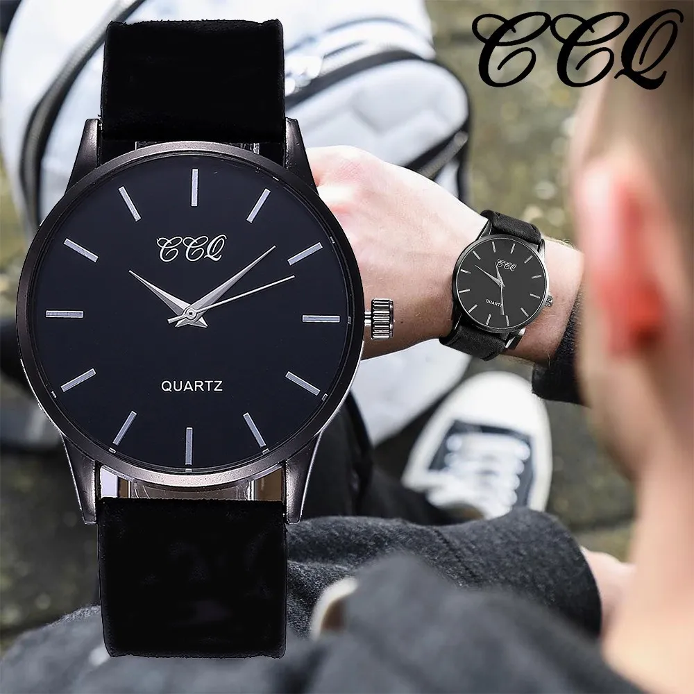 

CCQ Brand Men Military Leather Business Quartz Watches Top Brand Luxury Men's Sport Casual Wristwatches Relogio Masculino