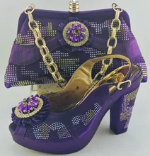 2017 Latest Fashion African Shoes And Bag Set For Party High Quality Italian Shoes And Bags To Match For Women Prom ME6605