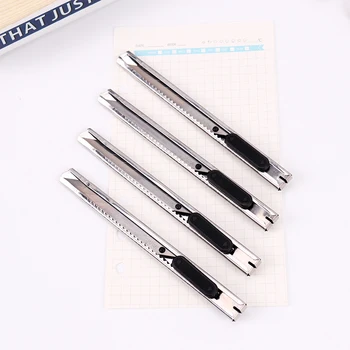 

Fashion Silver Color Portable Utility Knife Paper Cutter Cutting Paper Razor Blade Office Stationery Escolar Papelaria