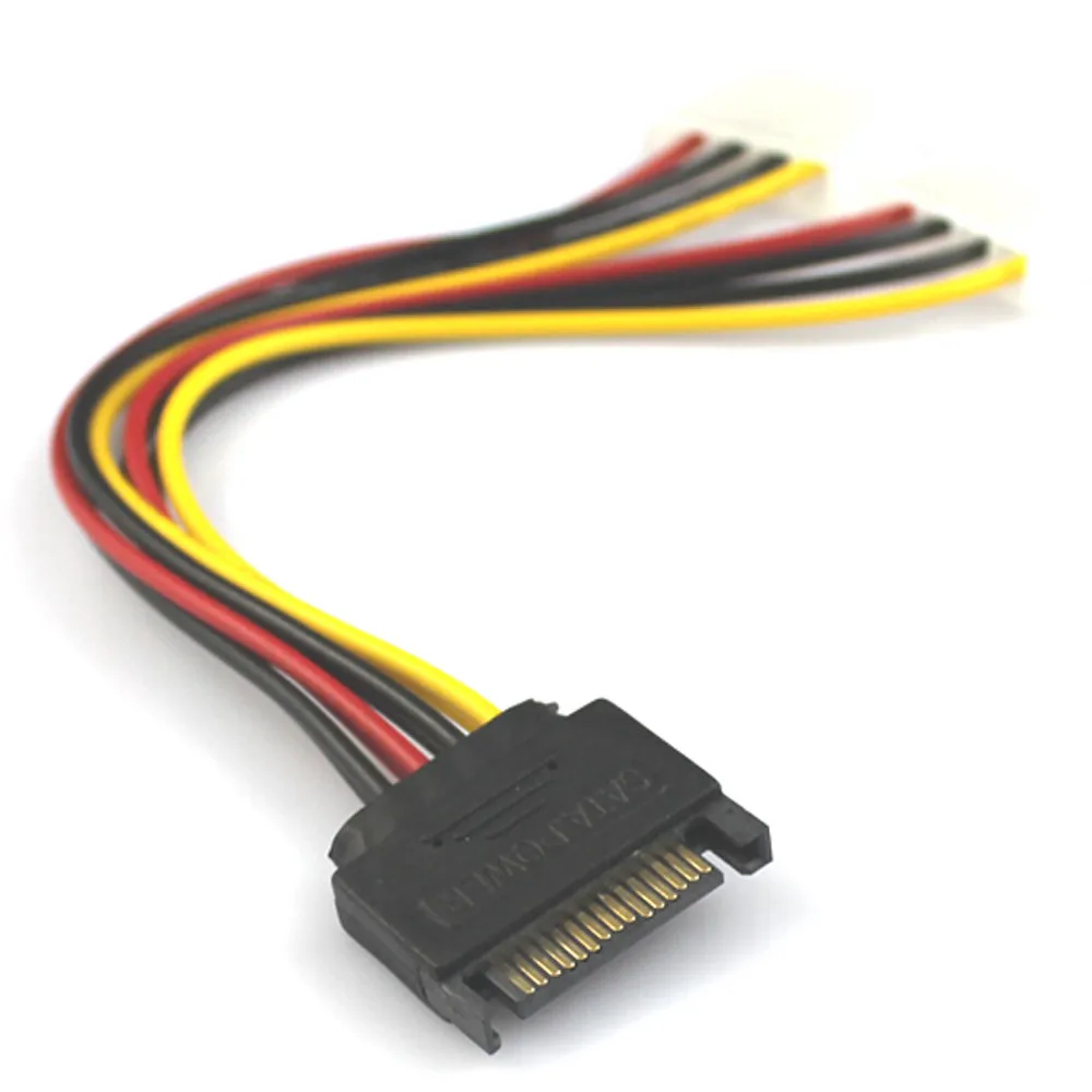 Кабель с 15 контактами SATA Male 2 Female 4 Pin Molex IDE HDD силовой кабель жесткого диска