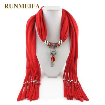 

[RUNMRIFA] Brand Unique Design Trendy Solid Cute Enamel Fox Animal Pendant Winter Warm Long Tassel Polyester Scarves