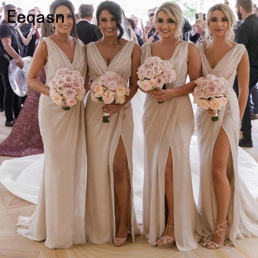 Vestido madrinha платье подружки невесты с разрезом длинное сексуальное открытой спиной