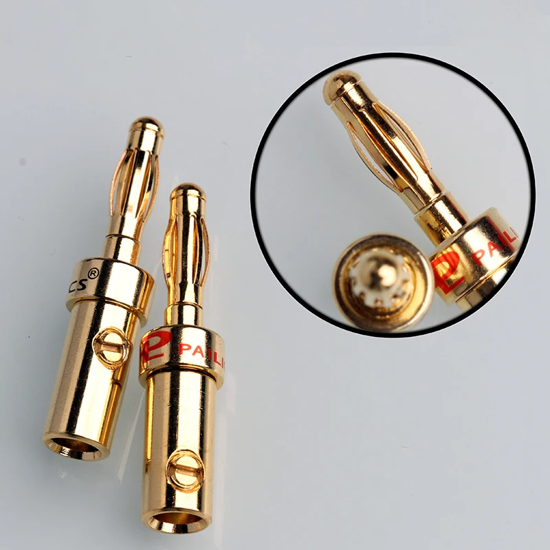 8pcs Gold Speaker Banana Plug DIY HiFi Jack Connector Audio Cable