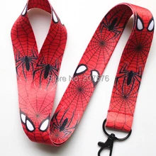 10 шт. Мультфильм Человек-паук Цепочки и ожерелья на красные ремешки сотовый телефон PDA Ключ ID ремешок Подвески C-235
