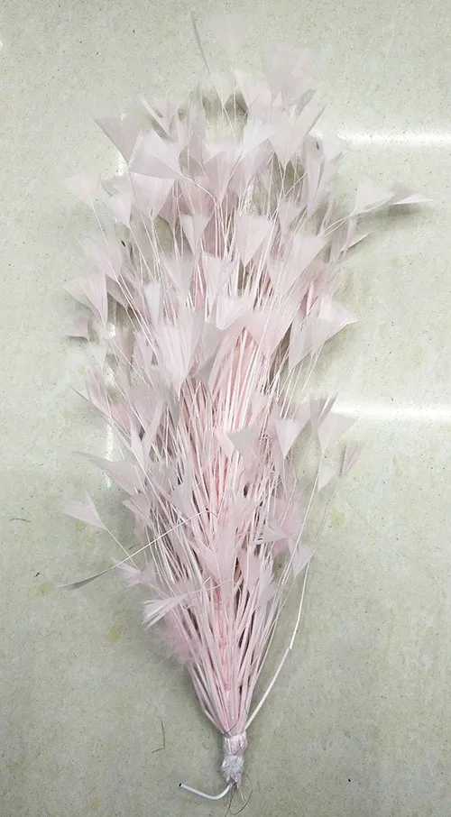 1 шт куриное перо гусиное перо цветок перо 35 см длинный головной убор шляпа Украшение свадебное украшение - Цвет: light pink