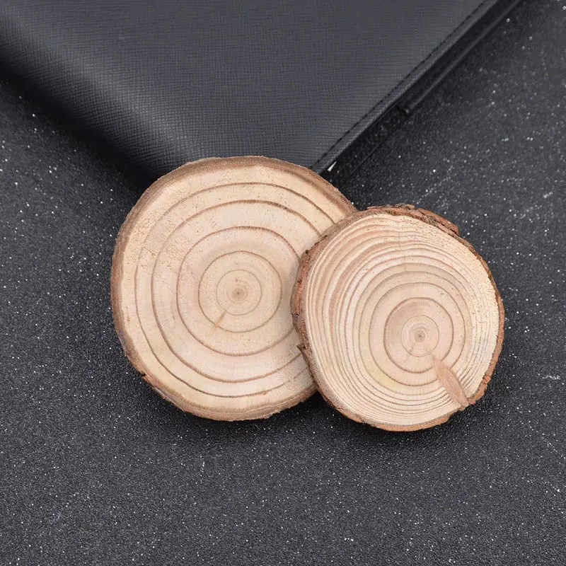 Natural Wooden Slice Cup Mat Coaster Tea Coffee Mug Drinks Round Holder Random