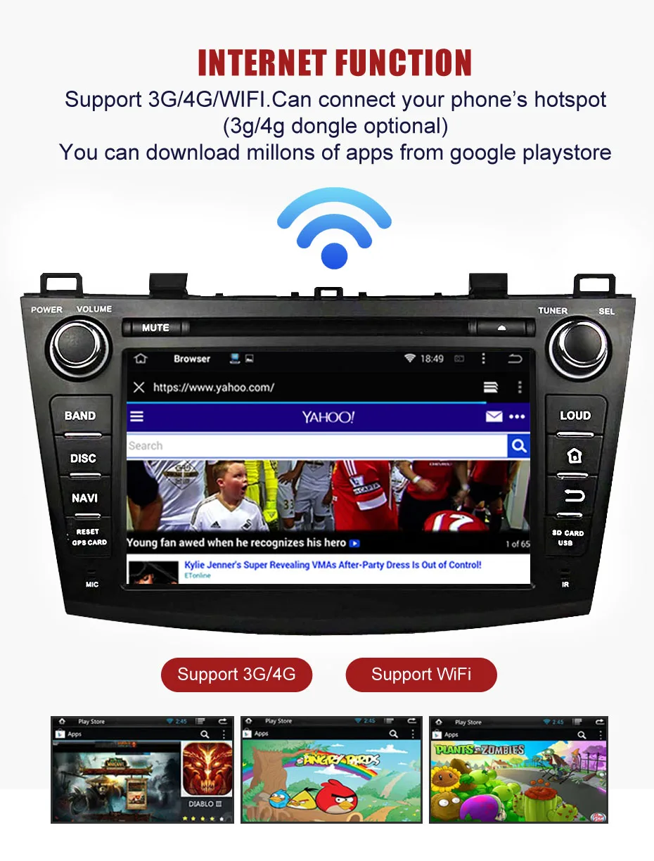 Sale KANOR Octa Core Android 9.0 4+32g 2din Car Radio For Mazda 3 2010-2012 With Multimedia GPS Navigator WIFI Radio Cassette Recorde 7