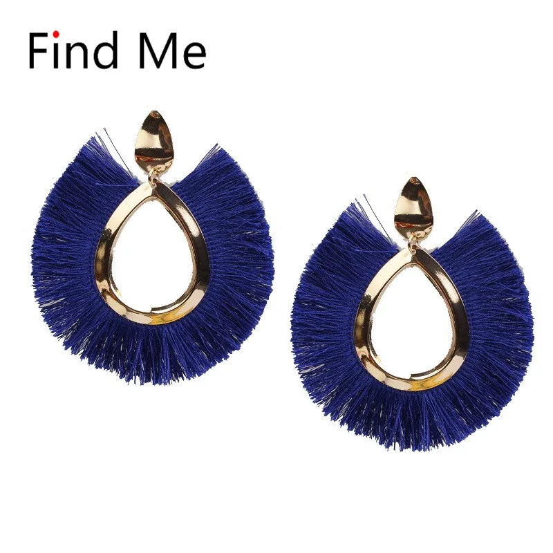 

Find Me 2019 new brand Fashion Vintage weaving long tassels Drop Earrings for Women Jewelry punk boho Dangle Earrings wholesale