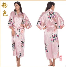 RB015 Атласные Халаты для Невесты Свадебное Одеяние Пижамы Шелка Pijama Случайный Халат Животных Вискоза Долго Ночной Рубашке Кимоно Женщин XXXL