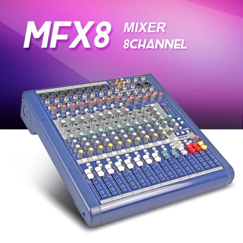 Highest quality MFX8 2 8 channel Audio mixer Stage performances Mixer with Effects microphone mixer 110V