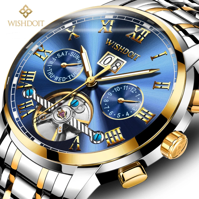 

Mens Watches Top Brand Luxury Automatic Mechanical Watch Men dress steel Business Waterproof Sport Watches men Relogio Masculino
