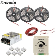 5 м 10 м 15 м SMD5050 светодиодные полосы света белый/теплый белый/синий/красный Цвета, DC12-24V Led диммер Мощность трансформатор комплект