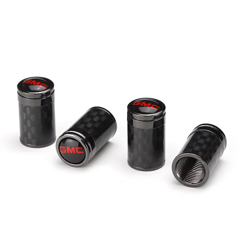 

Automobile Accessories For GMC Logo Carbon Fiber Wheel Tire Valves Caps For Mercedes Benz Audi BMW Buick Corvette Dodge Subaru