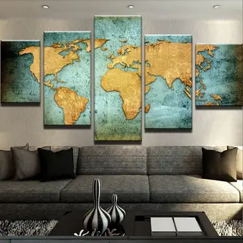 

World Map Canvas Wall Art Home Decor Canvas Print Painting Wall Art Poster for living room