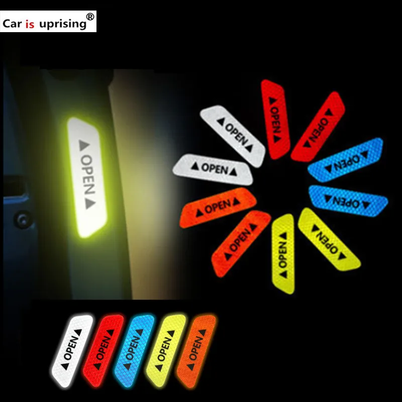 

4pcs Car reflector sticker Danger Warning stickers for Mercedes Benz A200 A180 B180 B200 CLA GLA AMG C E S car Styling accessory