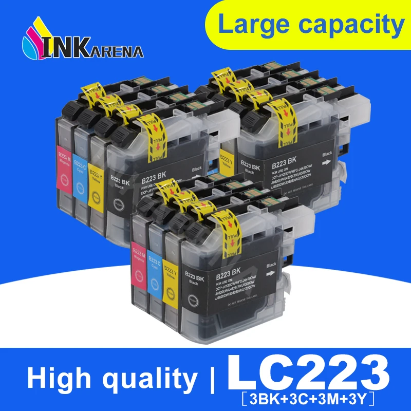 Ink Cartridge For Brother LC223 Full J5720DW J480DW J680DW J880DW DCP J4120DW J562DW Printer With Chip |