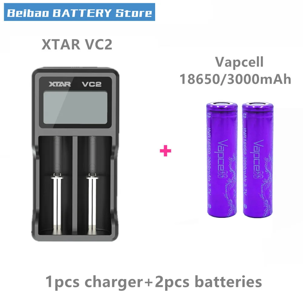 2шт VAPCELL 18650 3000mAh 3,7 V перезаряжаемая литиевая батарея высокой мощности непрерывная 20A vs keeppower дымовая E-CIG IMR батарея