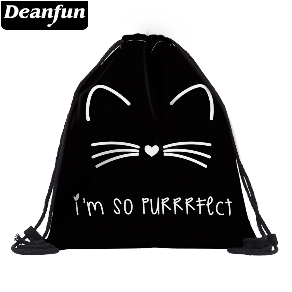 Deanfun 3D печатных Drawstring сумка кот шаблон милые для Для женщин Путешествия 60134