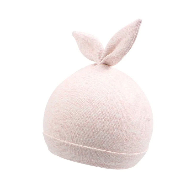Cute Newborn Baby Beanie Hat Cotton Solid Newborn Boys Hat Bear Rabbit Ears Infant Girls Beanie Newborn Hat Spring Summer  (25)