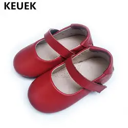 Новая детская обувь Весенняя детская кожаная обувь для девочек из натуральной кожи удобная обувь на плоской подошве для маленьких