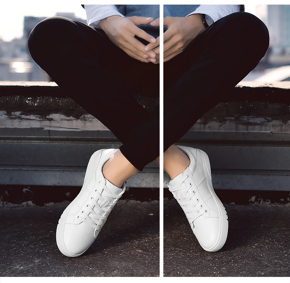 SUROM/белые кроссовки; мужская повседневная обувь; кожаная обувь на шнуровке; Erkek Ayakkabi; мягкая удобная обувь; Мужская дышащая обувь; Zapatos De Hombre