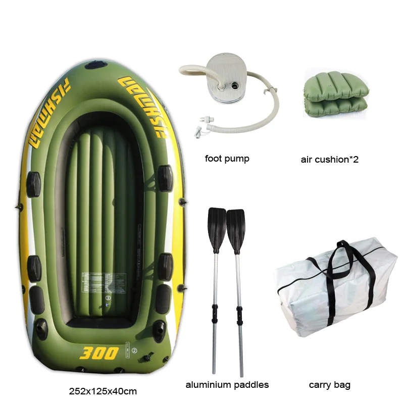 FISHMAN 3 personas Barco de peces 252*125*40cm PVC bote inflable pesca kayak paddle pump bolsa de transporte mochila balsa remo Remo - 1