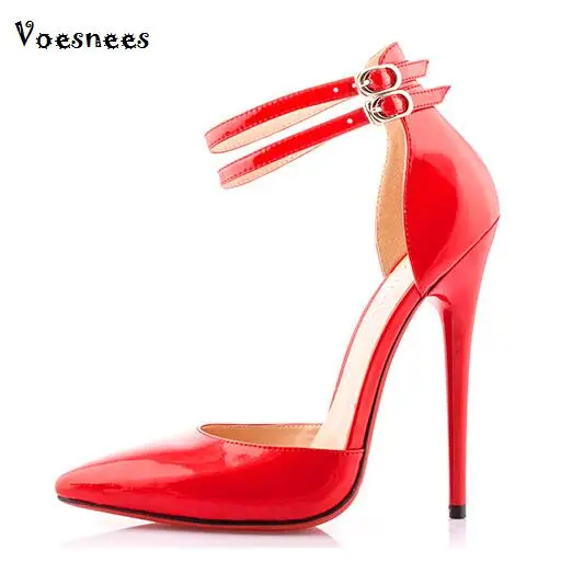 

Summer Sexy High-heeled 14cm Shoes Buckle Bight club Ultra fine with Large Pointed Shoes Women SM shoes cross-dressing Sandals