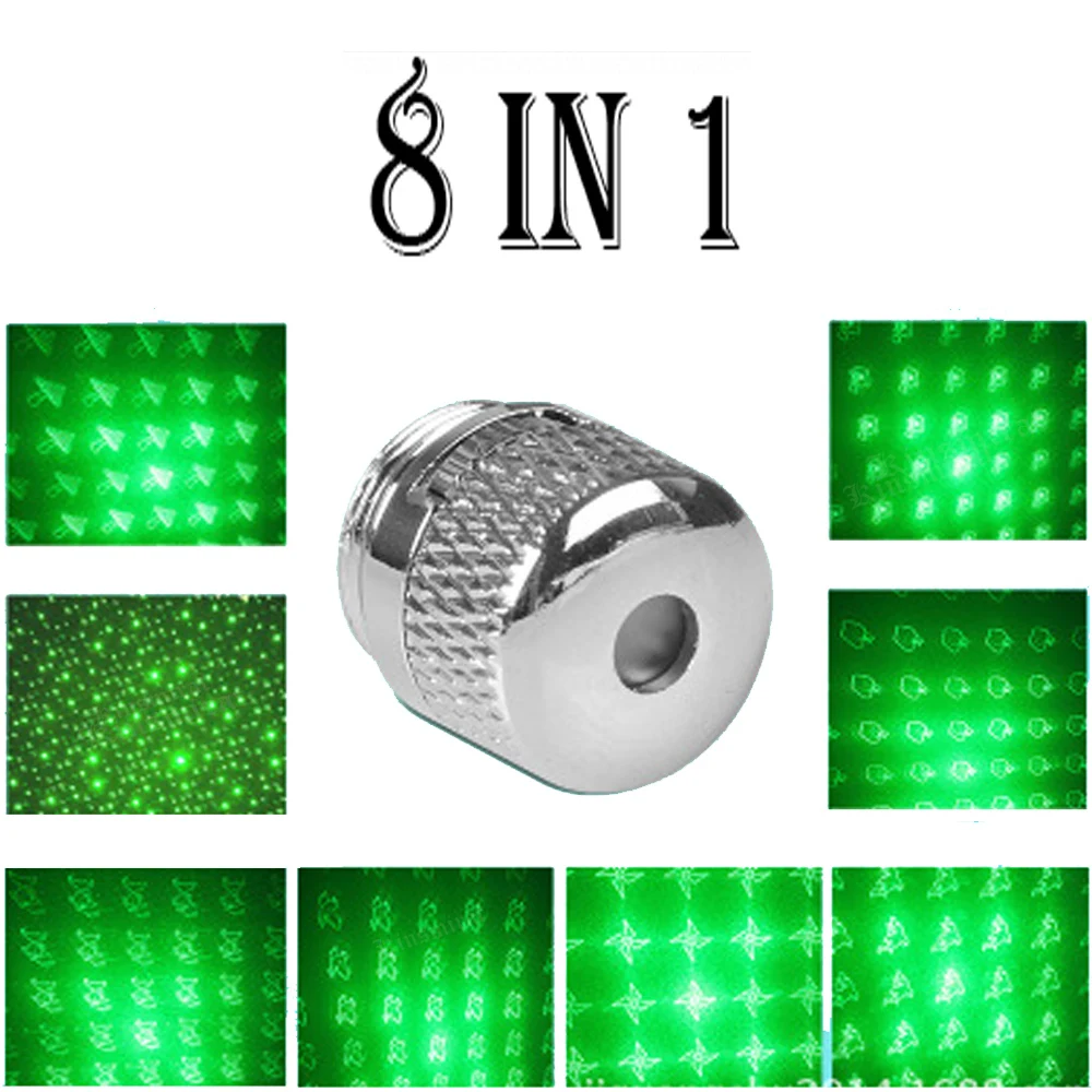 

8 in 1 Green Laser cap 303 CNC Lasers Powerful device Adjustable Focus Lazer with Star Cap(Does not include laser)
