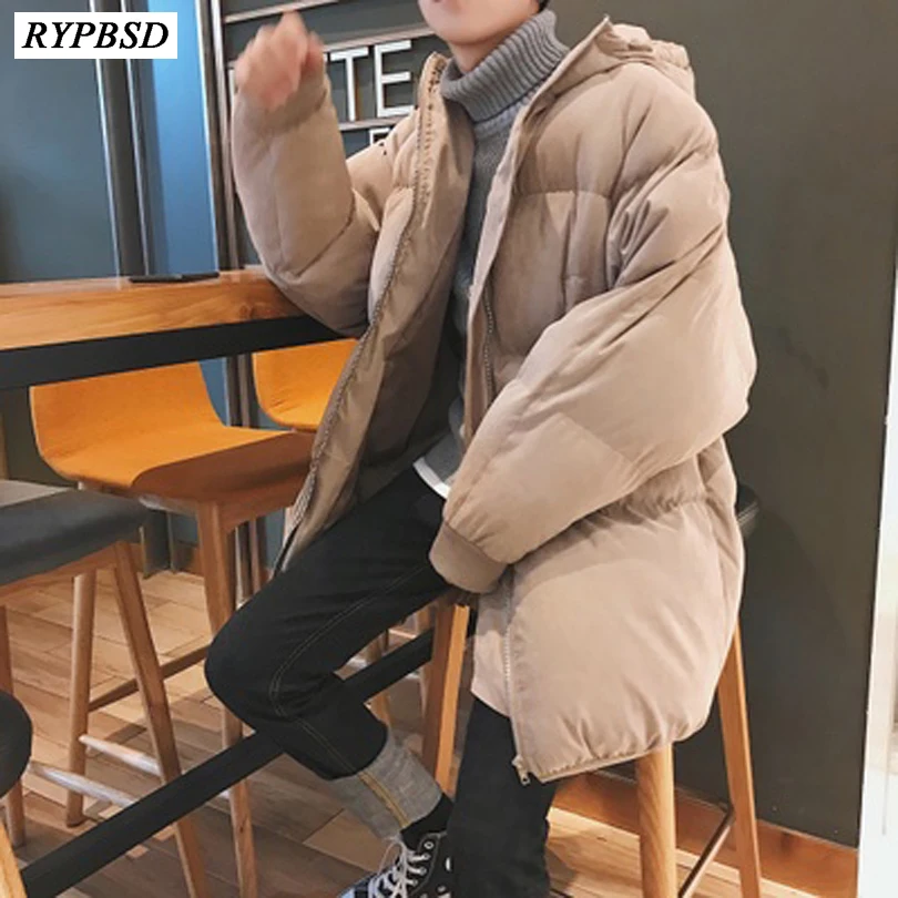 

Winter New 2019 Thicken Warm Loose Hooded Long Warm Cotton Zipper Parka Men Fashion Korean Parka Men Chaqueta Hombre