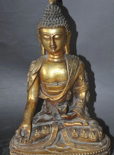 

shitou 002979 11"tibet buddhism bronze lotus fane sakyamuni Shakyamuni Tathagata buddha statue