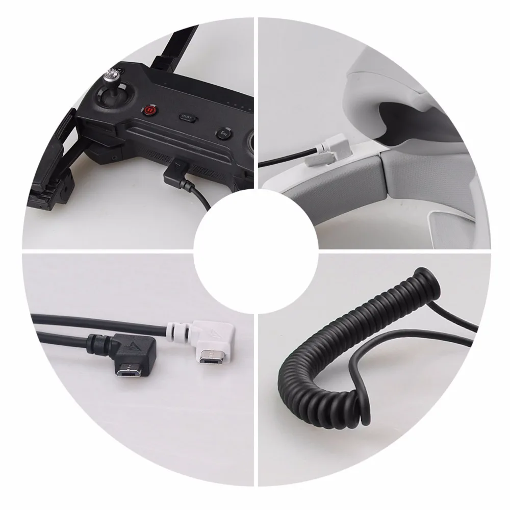 Для DJI Spark Drone передатчик/контроллер Micro USB кабель для передачи данных для DJI очки FPV VR очки пружинный провод