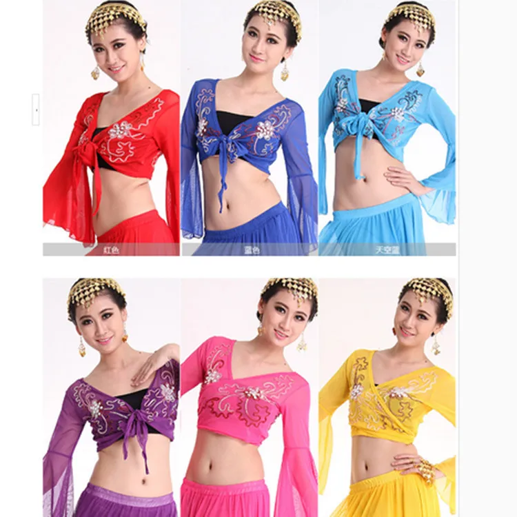 

Factory Direct 2015 Hot Belly Dance Costume Top+Skirt, Belly Dancing Wear for Practice with sexy Long Sleeve for Belly Dance Set