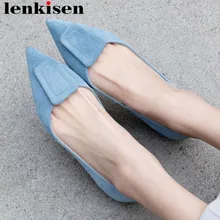 Lenkisen/; Лидер продаж; элегантные милые Лоферы без шнуровки для девочек; замшевые туфли ручной работы с острым носком для вождения; L29
