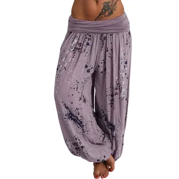 

Plus Size Fashion Female Boho Hip Hop Pants High Waist Printed Loose Leg Pants Harem Pants Women Ladies Pants Casual Trouser