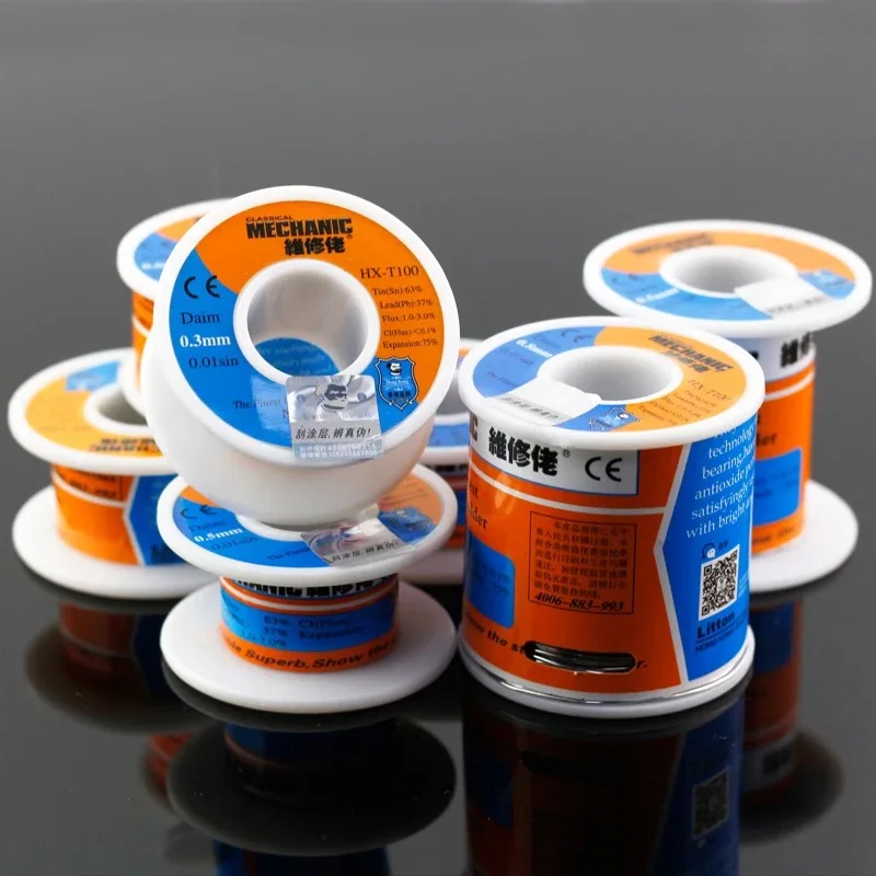 

2 pcs/lot high quality Mechanic 50g 63Sn/37Pb Leaded Soldering tin wire 63Sn/37Pb solder wire Rosin Core Flux Welding Wires