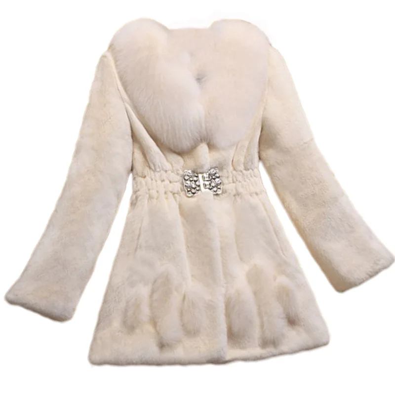 Женское длинное пальто из искусственного меха с воротником из лисьего меха, теплое пальто с длинным рукавом из искусственного меха, куртка на осень и зиму, Новое поступление, большой размер 4XL