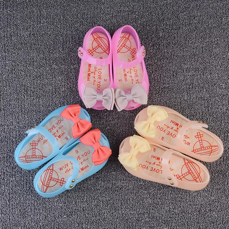leather girl in boots MERI AMMI Kid LED colorful sandals mini shoe PVC soft outsole children girls boys bow shoes Factory Sales bata children's sandals
