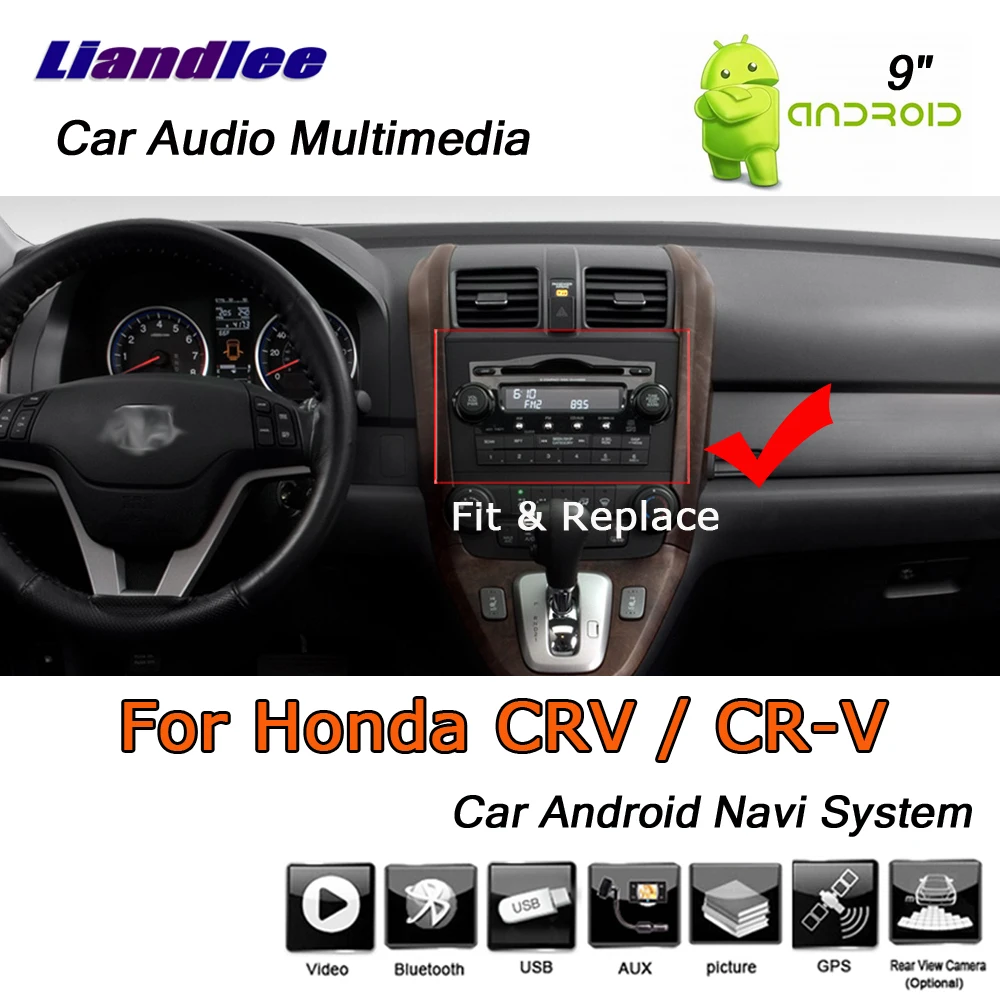 Cheap Liandlee Android 8 UP For Honda For CRV For CR-V 2003~2009 Stereo Car Radio Carplay BT GPS Map Navi Navigation System No CD DVD 11