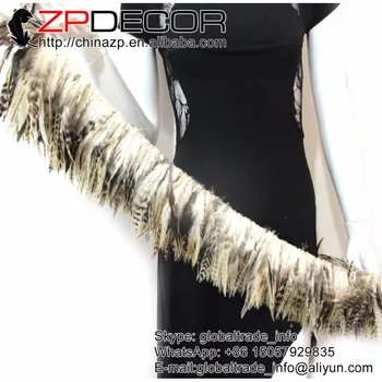 

New! ZPDECOR 850pieces 4-6 Inch Natural White and Grizzly Premium Handpicked Golded Rooster Saddle Strung Feathers for Wedding
