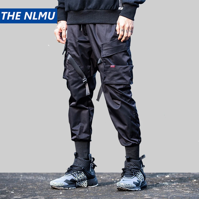 

Joggers Pencil Pants Men Streetwear Cargo Pants Men Pockets Harem Ribbon Trousers 2019 Spring Fashion Mens Pant Hip Hop HW087